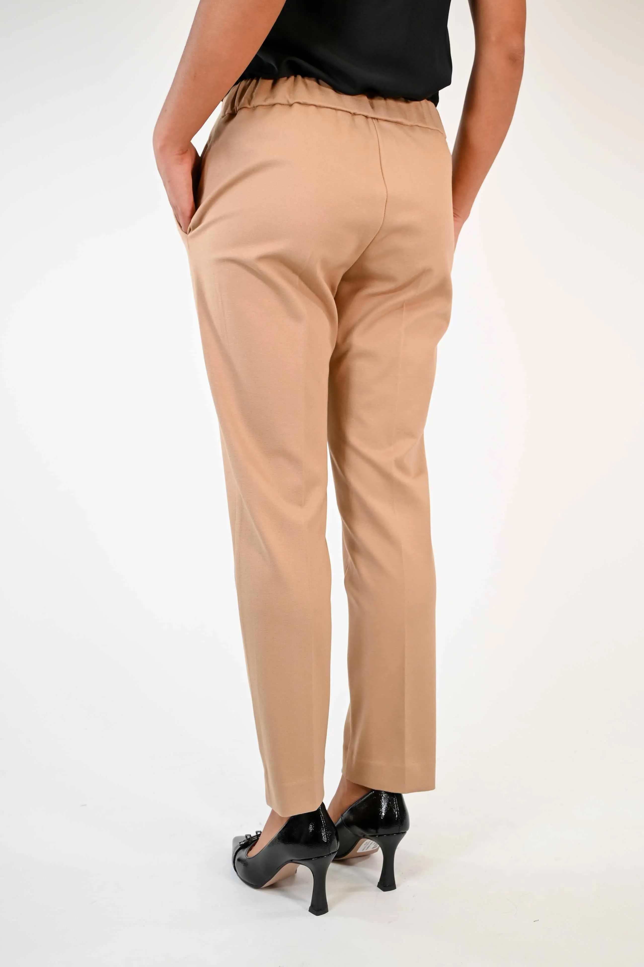 PANTALONE CAPRI IN PUNTO MILANO COLOR CAMMELLO