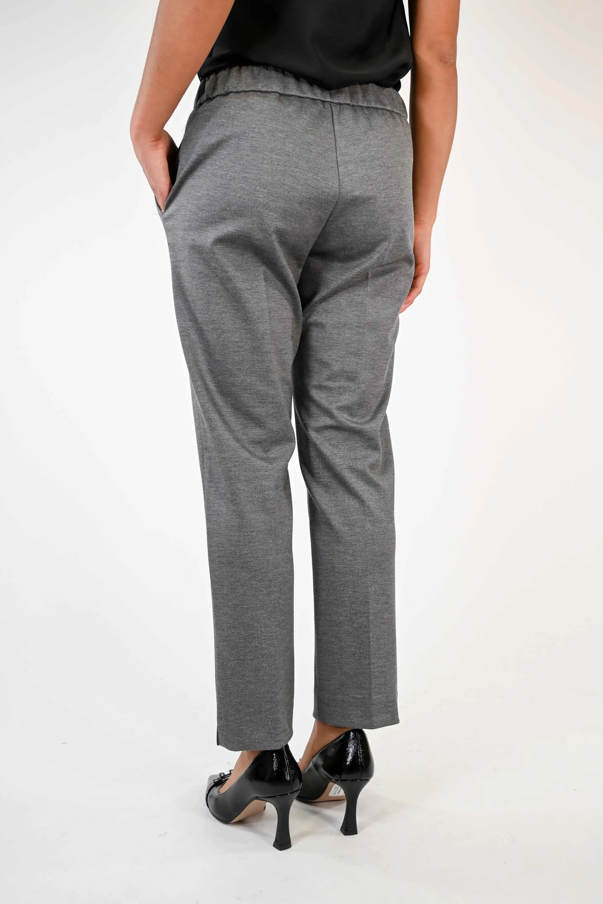 PANTALONE CAPRI IN PUNTO MILANO COLOR GRIGIO