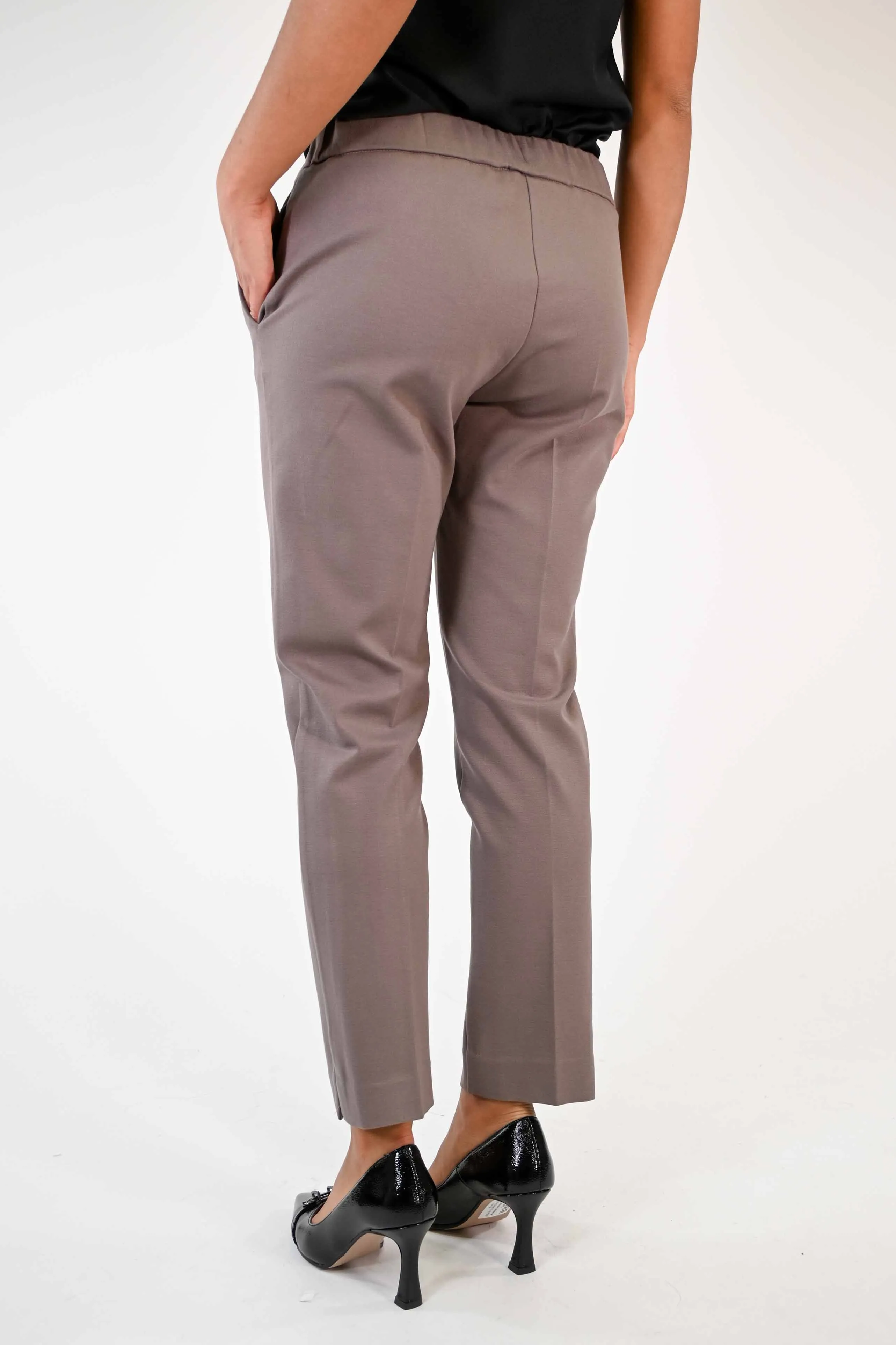 PANTALONE CAPRI IN PUNTO MILANO COLOR TORTORA