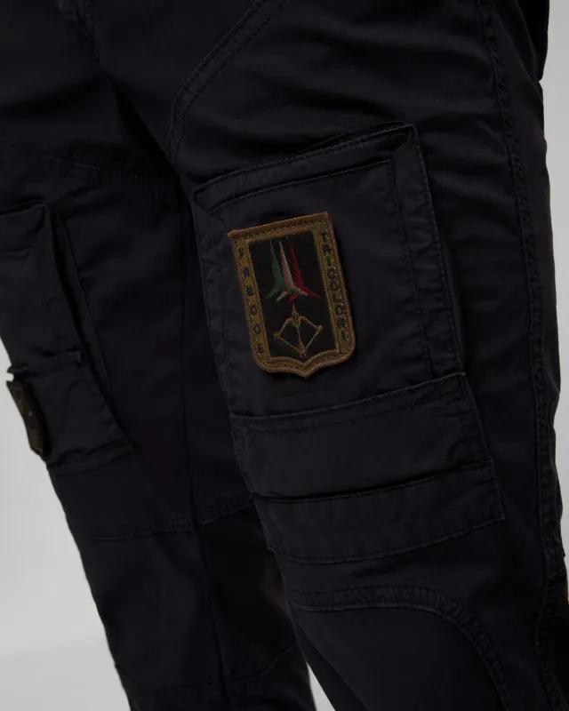 Pantaloni cargo blu scuro da uomo Aeronautica Militare