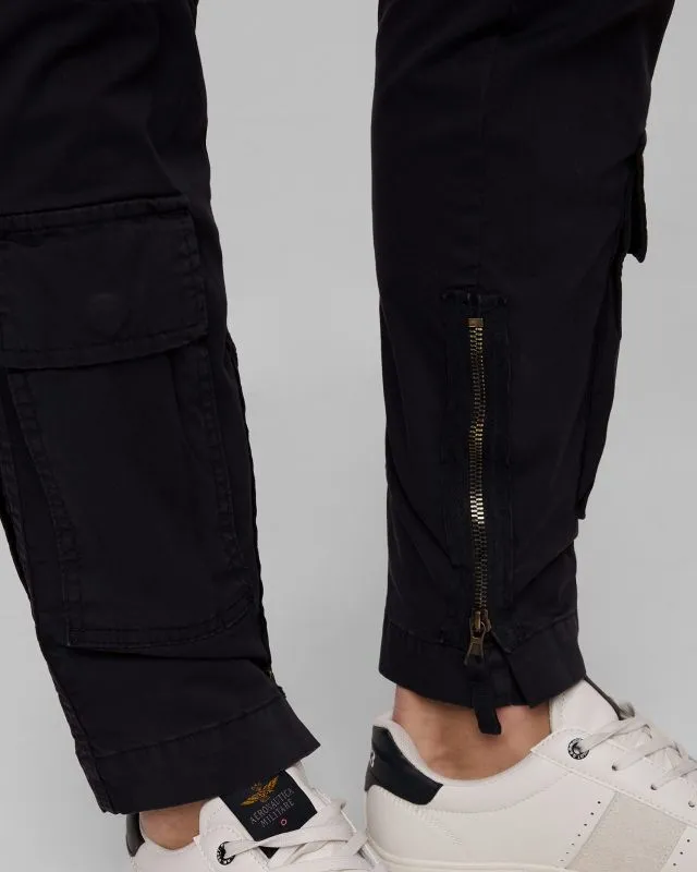 Pantaloni cargo blu scuro da uomo Aeronautica Militare