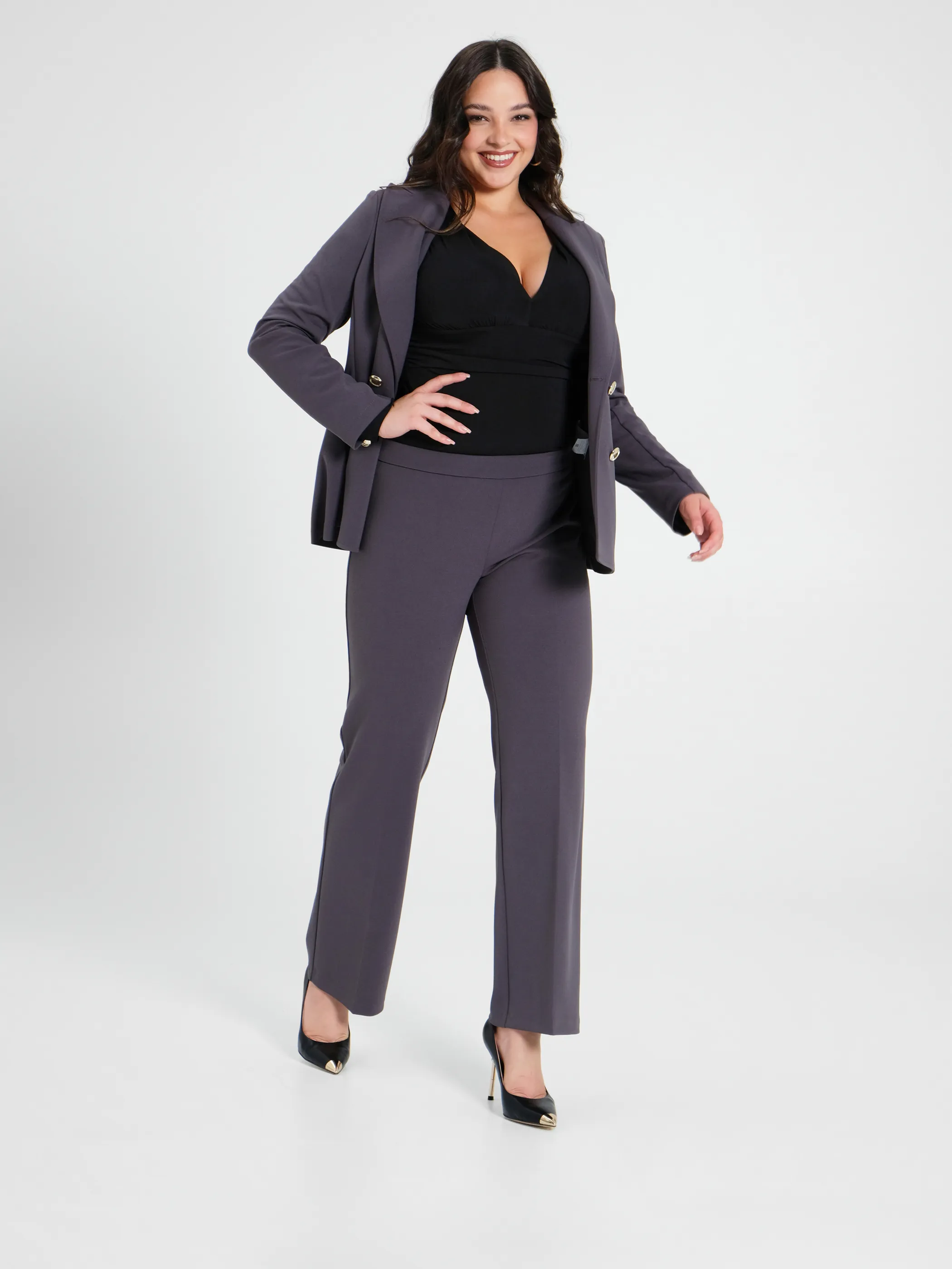      Pantaloni Curvy Grigio Scuro     