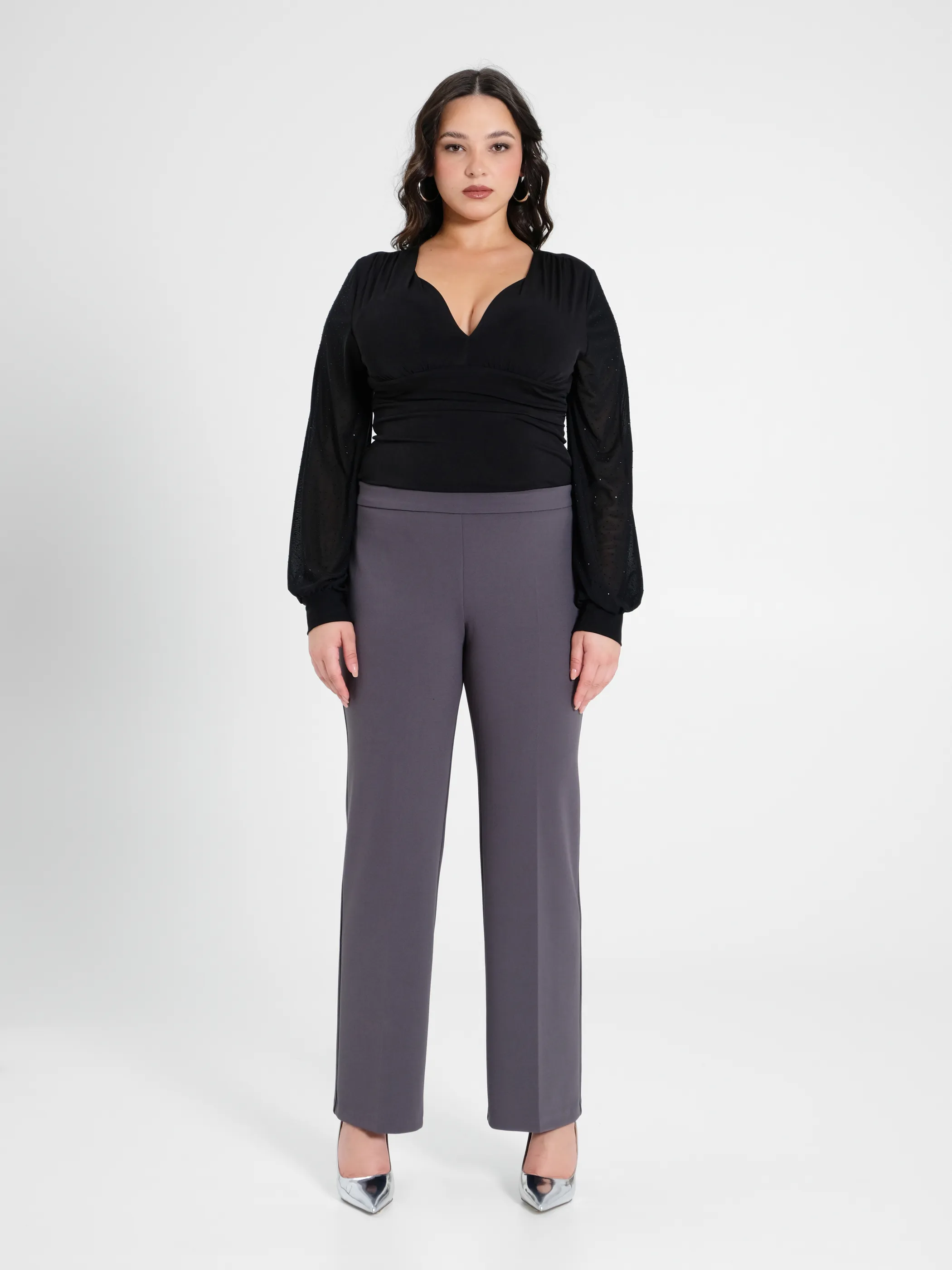      Pantaloni Curvy Grigio Scuro     