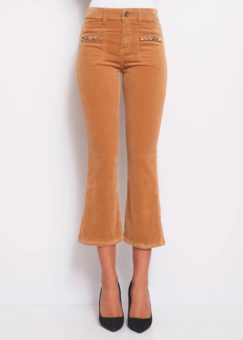 Pantaloni flare in velluto