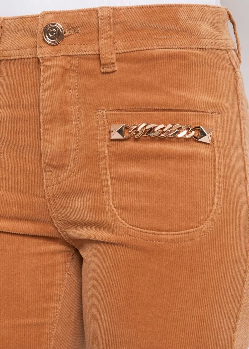 Pantaloni flare in velluto