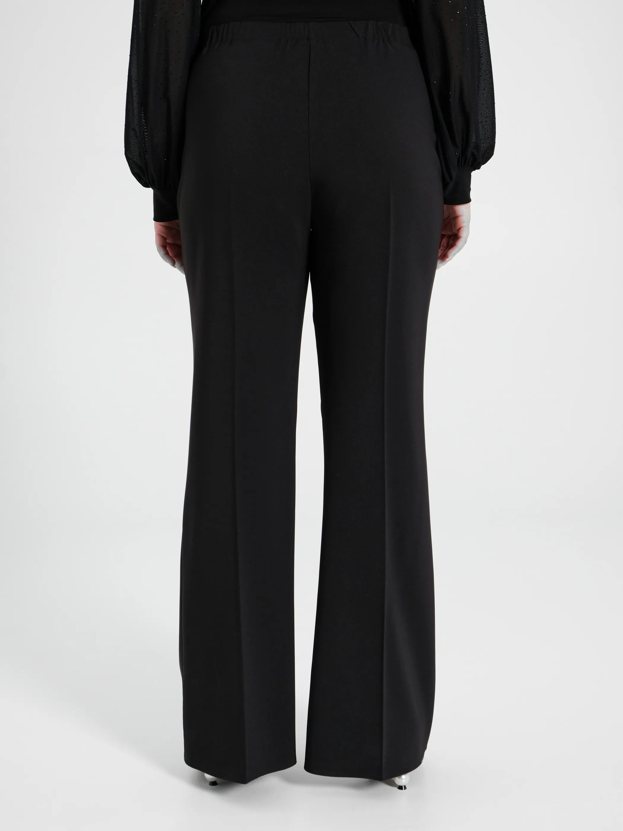      Pantaloni Flared Curvy con Perle     