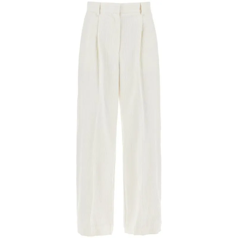 Pantaloni in corduroy di seta e cotone