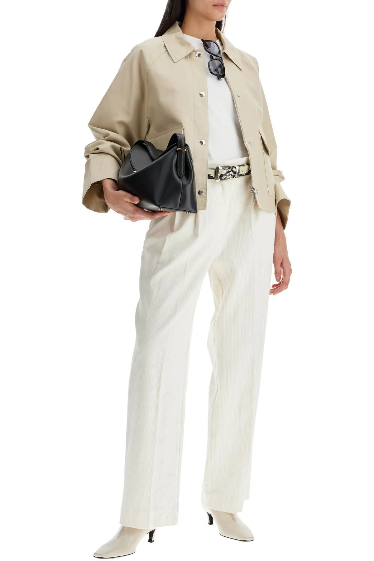 Pantaloni in corduroy di seta e cotone