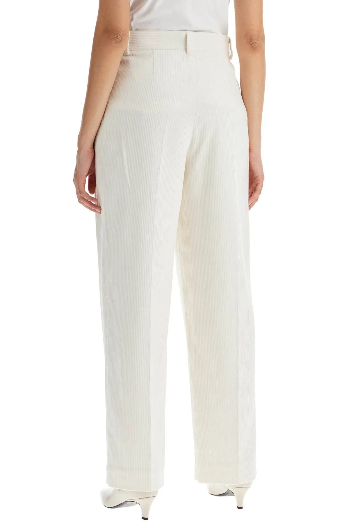 Pantaloni in corduroy di seta e cotone