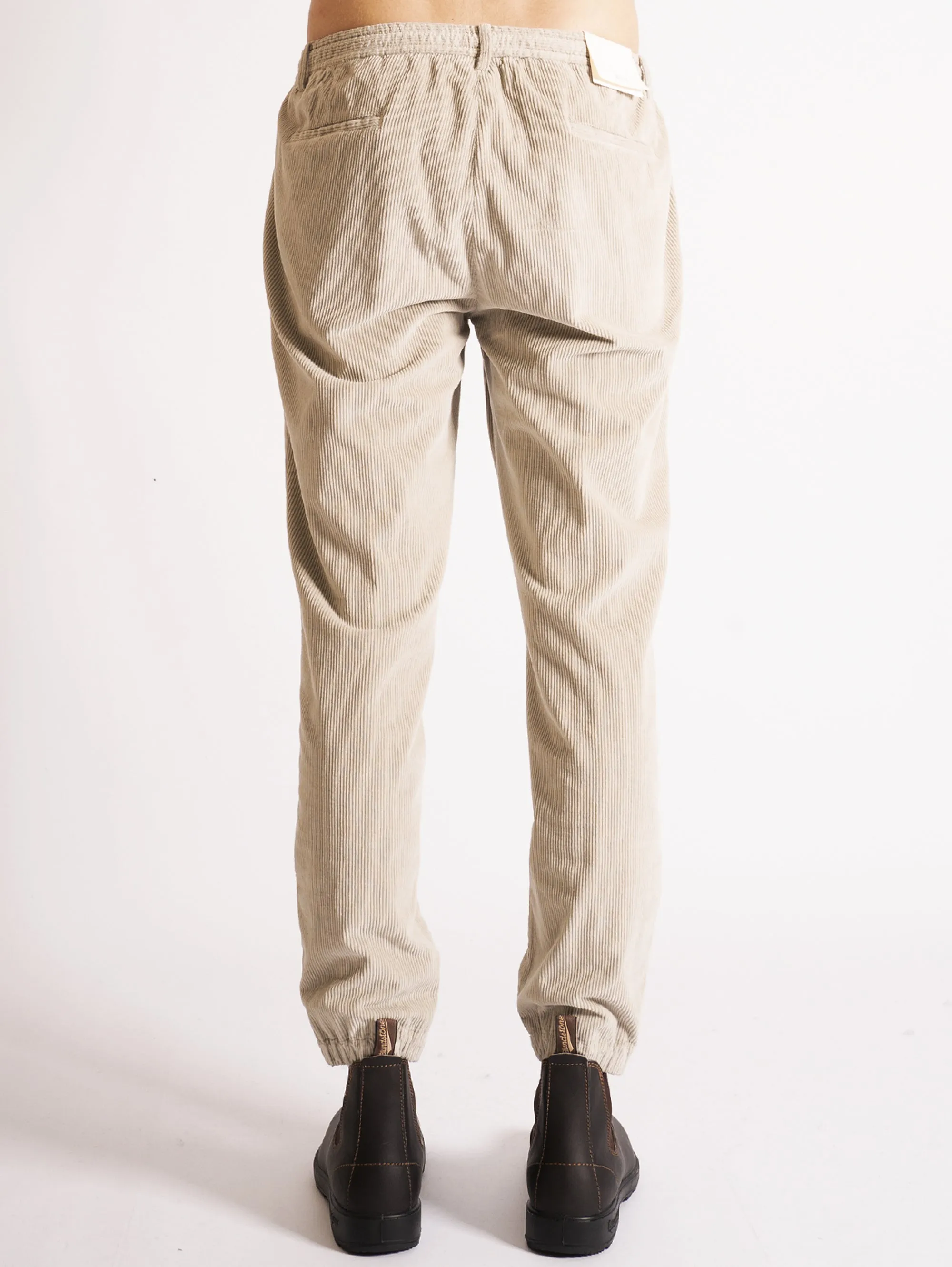 Pantaloni in Velluto a Coste Beige