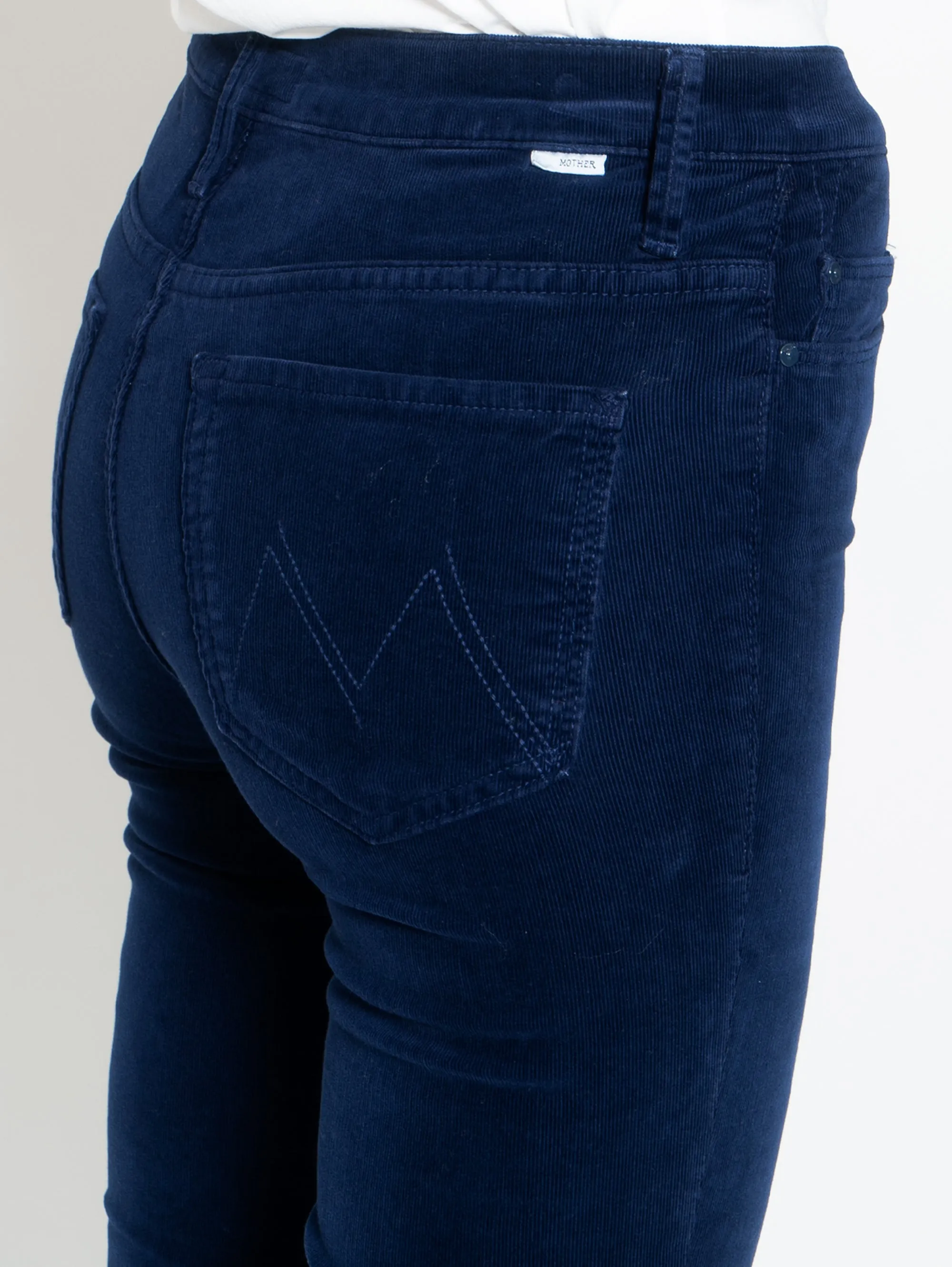 Pantaloni in Velluto a Coste Blu