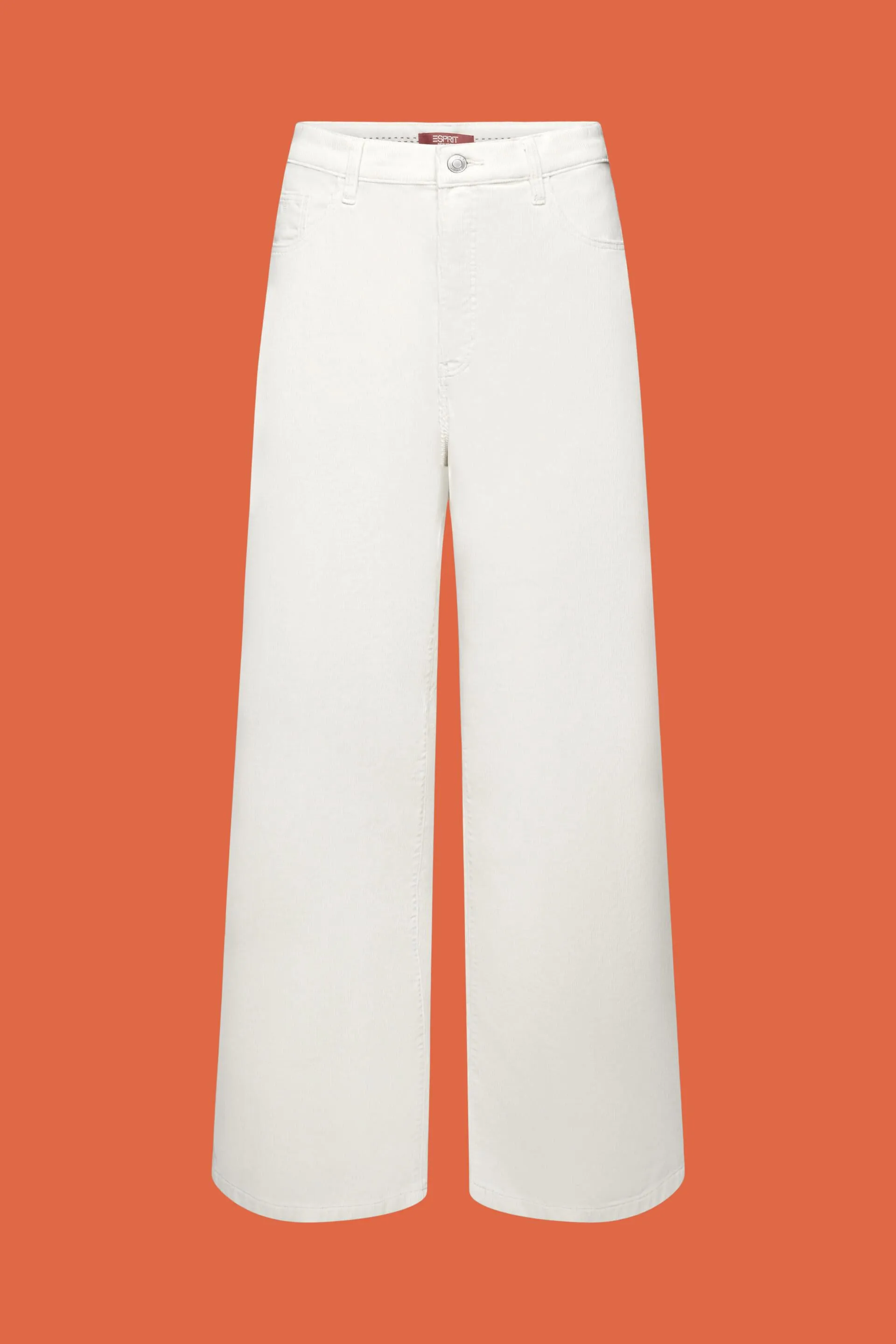 Pantaloni in velluto a vita alta con gamba larga
