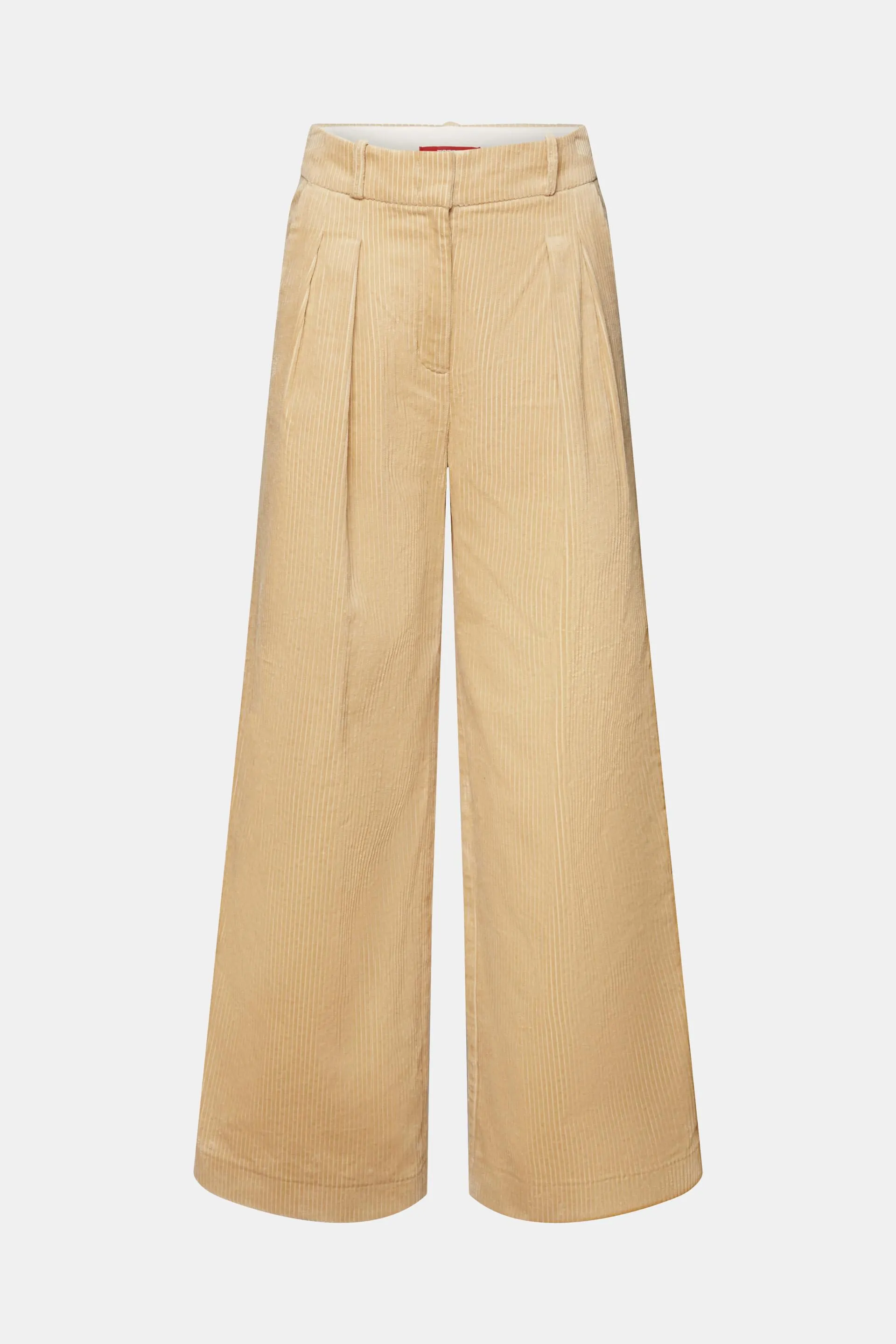 Pantaloni in velluto a vita media e gamba larga
