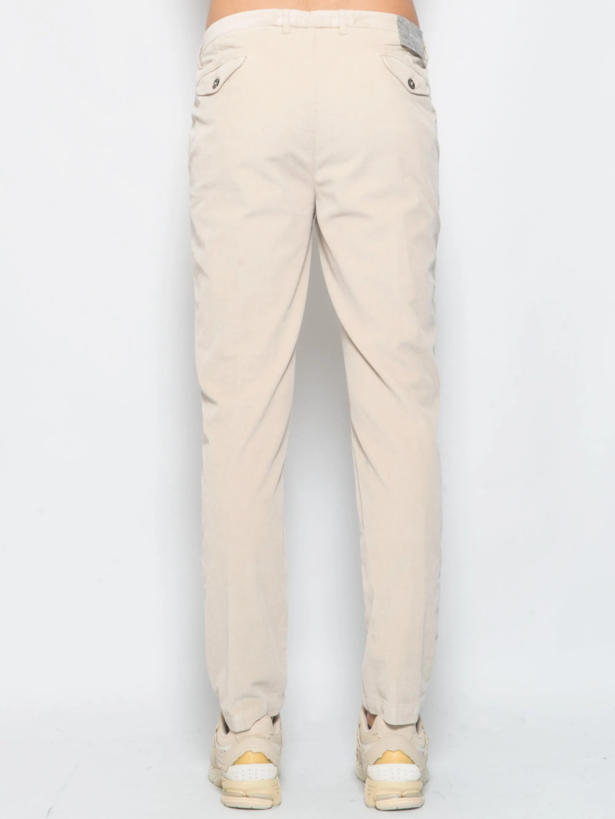 Pantaloni in Velluto con Laccio Beige