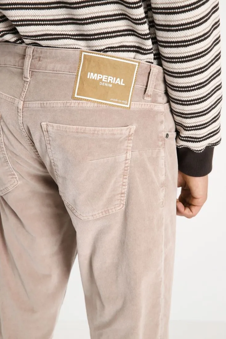 Pantaloni straight effetto velluto