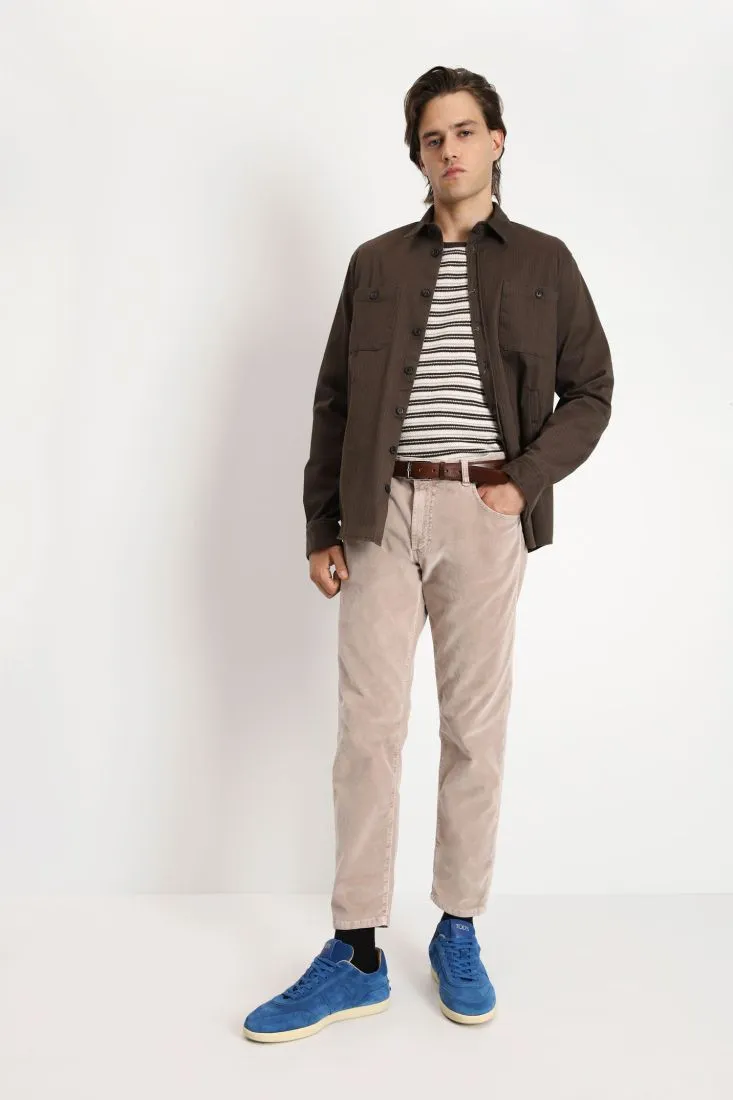 Pantaloni straight effetto velluto
