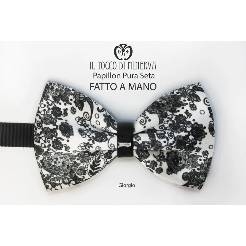 Papillon Pura Seta Giorgio Tessuto Alta Moda - Realizzato a mano 