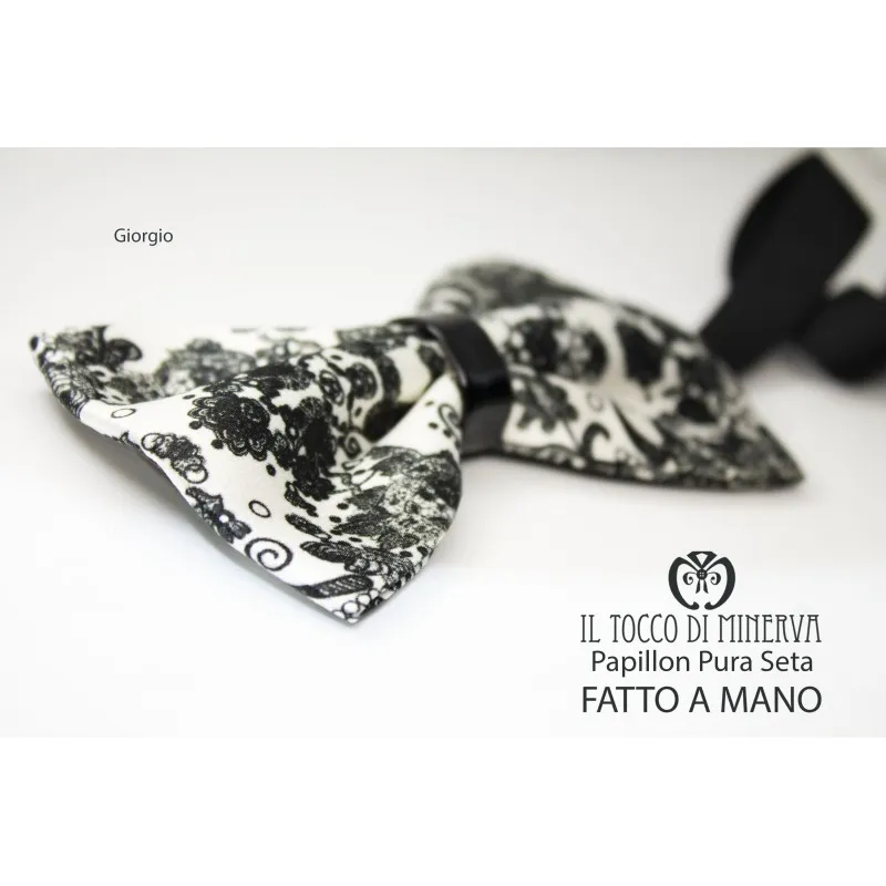 Papillon Pura Seta Giorgio Tessuto Alta Moda - Realizzato a mano 