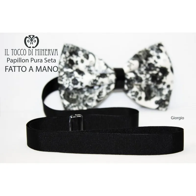 Papillon Pura Seta Giorgio Tessuto Alta Moda - Realizzato a mano 