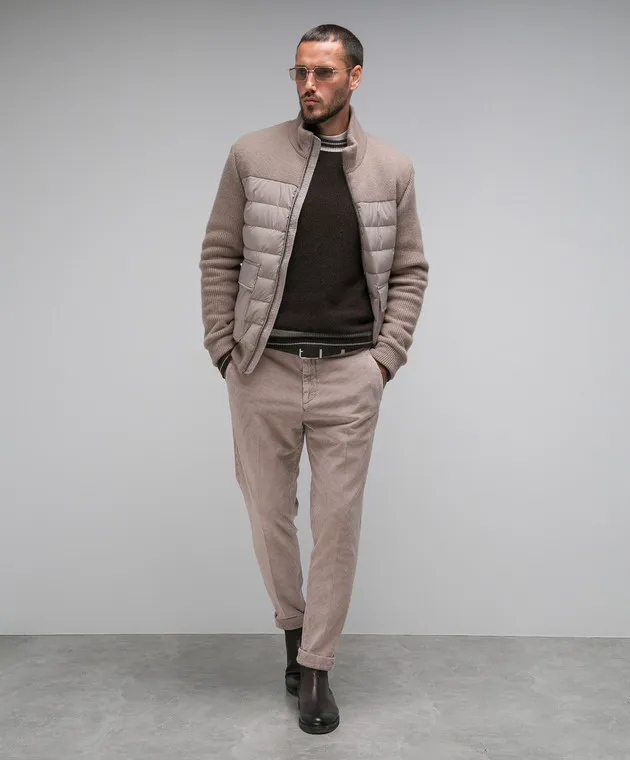 Peserico Pantaloni in velluto a coste beige R54622T405752
