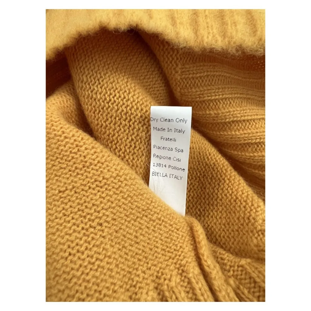 PIACENZA CASHMERE maglia uomo girocollo unito giallo effetto morbido 10475 100% lana MADE IN ITALY