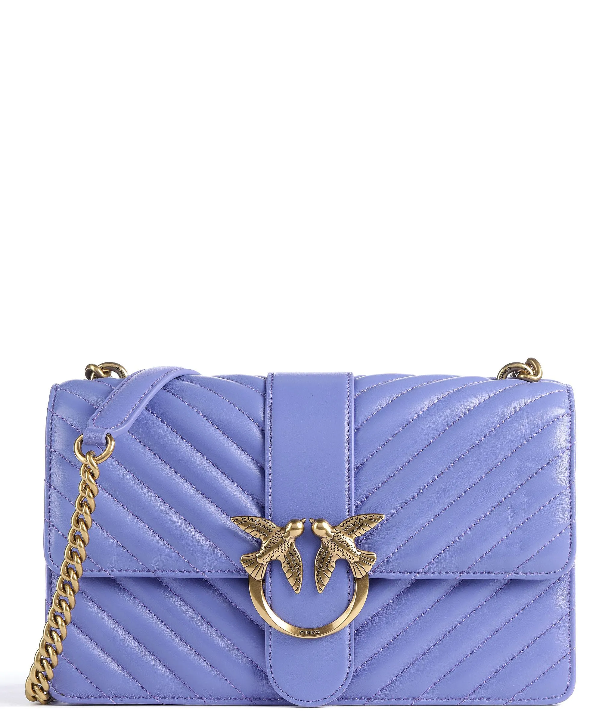  Pinko Love One Classic Borsa a tracolla pelle di pecora lillà  