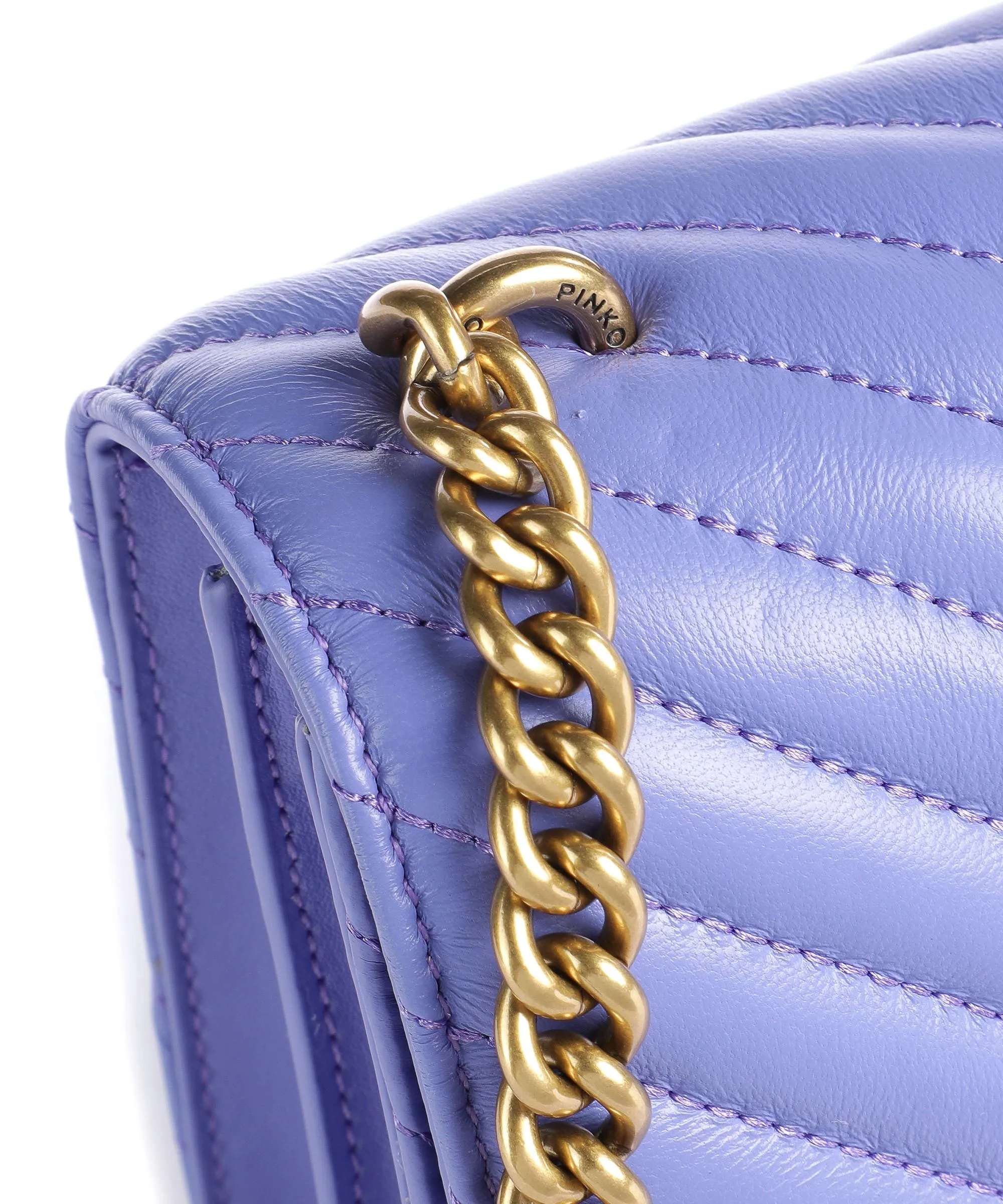  Pinko Love One Classic Borsa a tracolla pelle di pecora lillà  