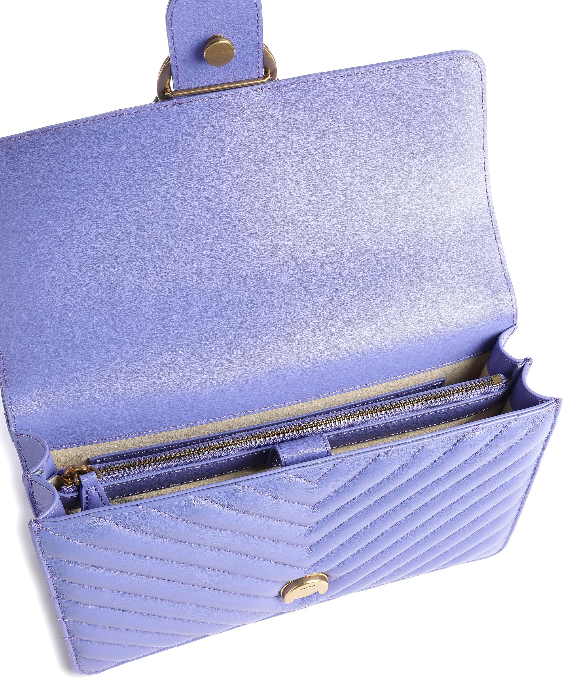  Pinko Love One Classic Borsa a tracolla pelle di pecora lillà  