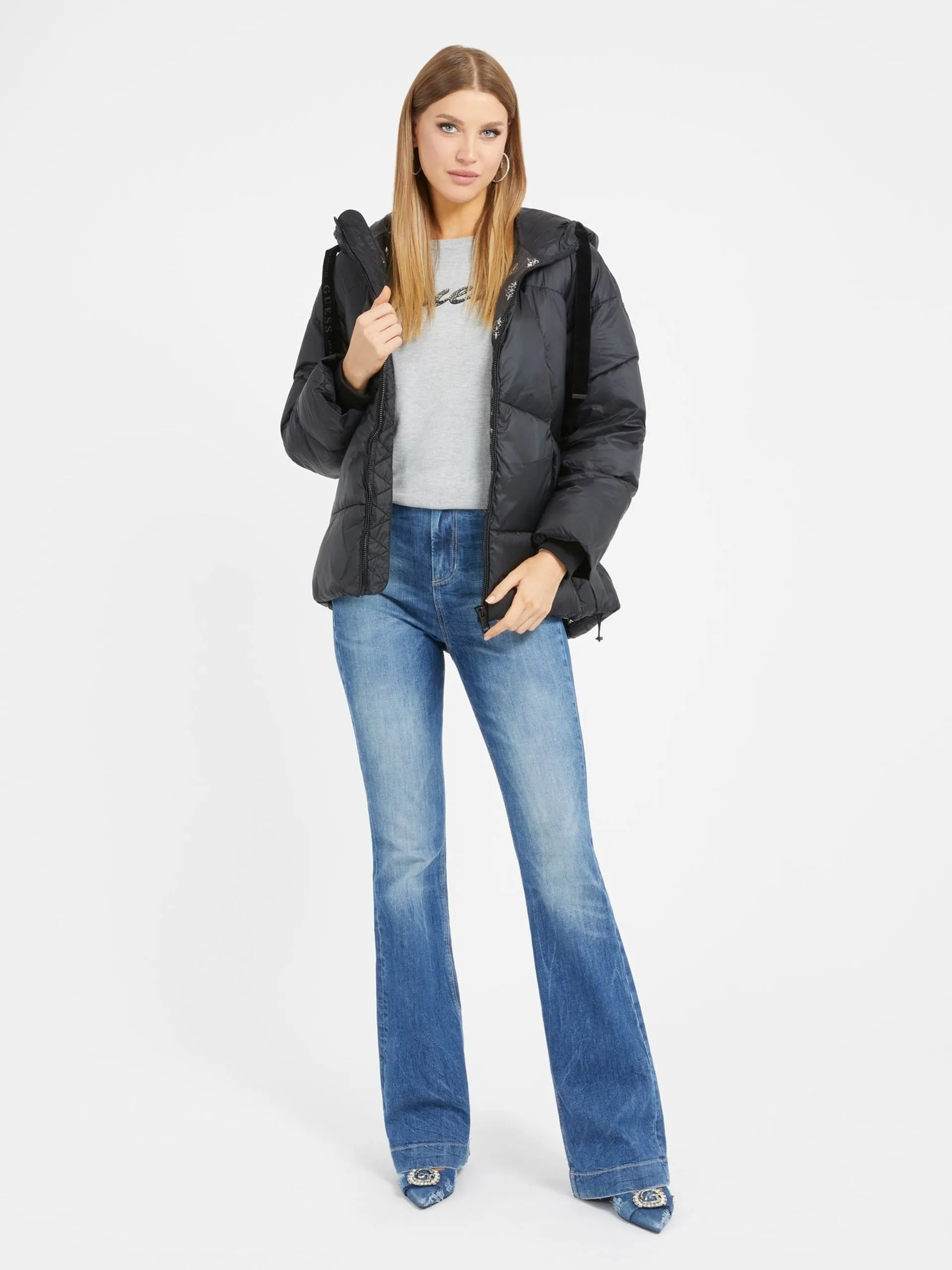 Piumino con cappuccio guess