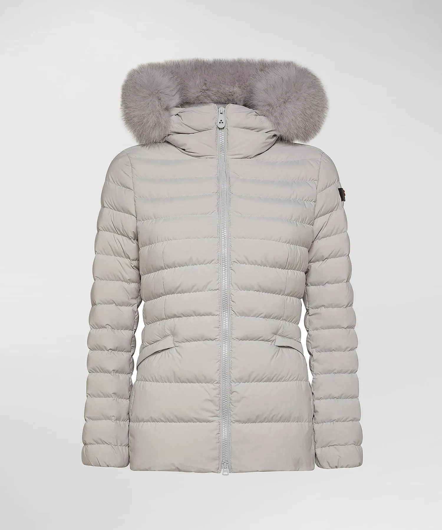 Piumino slim con pelliccia