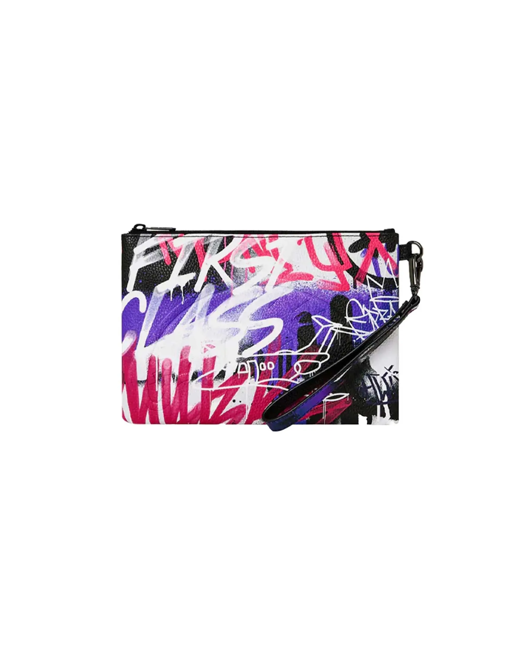 Pochette Vandal Couture in similpelle a fantasia graffiti multicolor