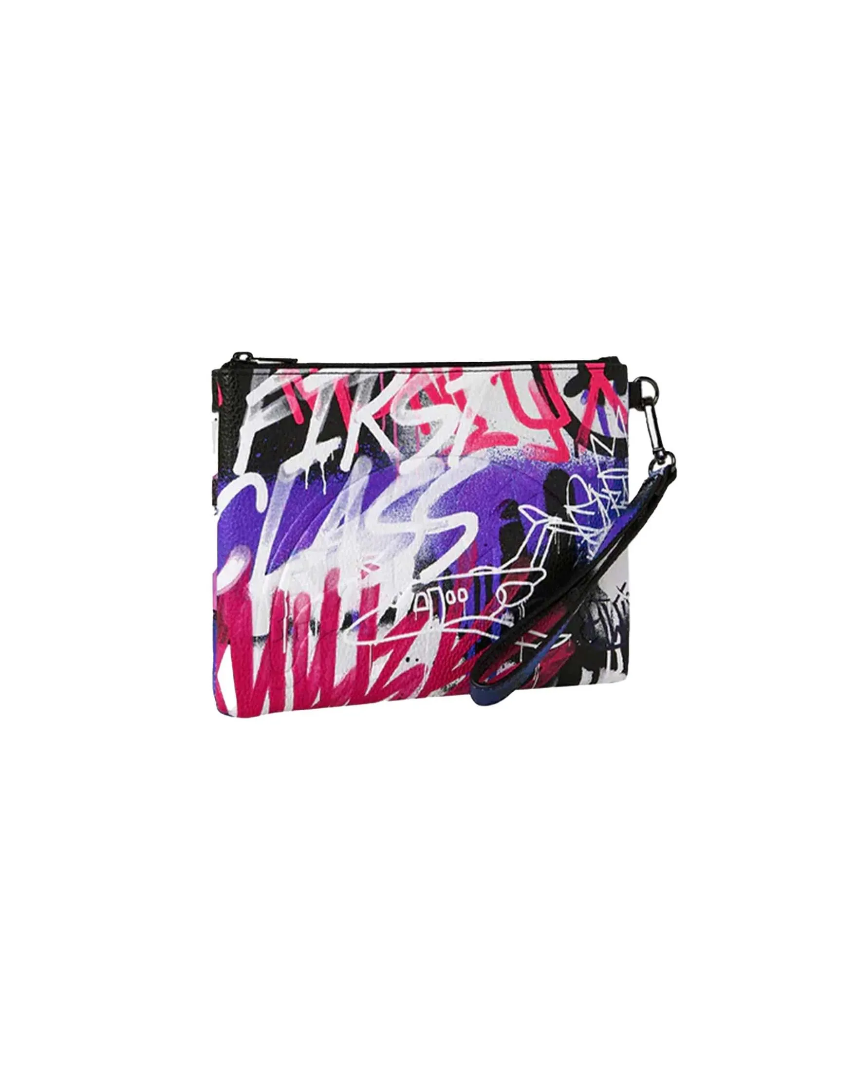 Pochette Vandal Couture in similpelle a fantasia graffiti multicolor