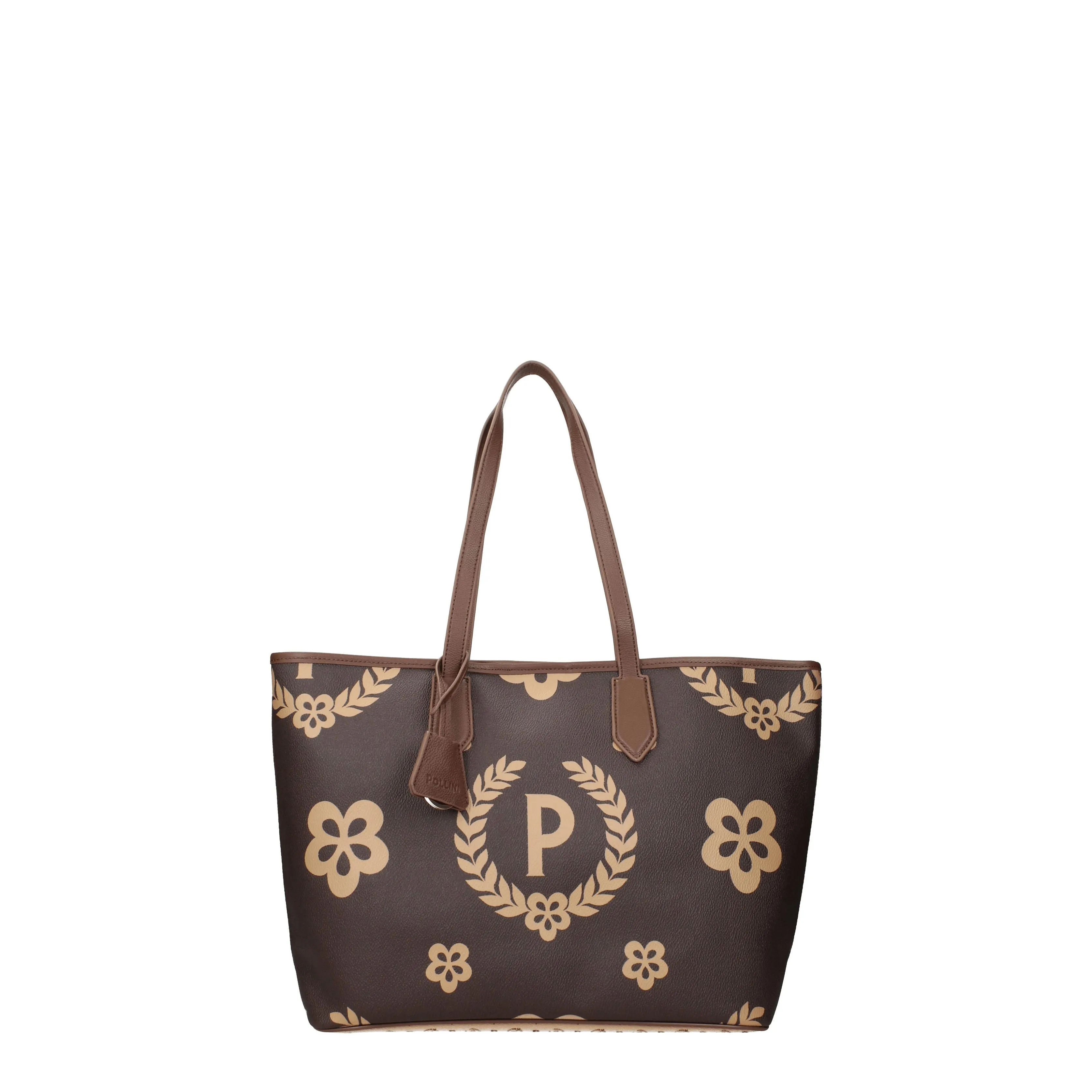 Pollini Borse a Spalla Donna PVC Marrone/Crema