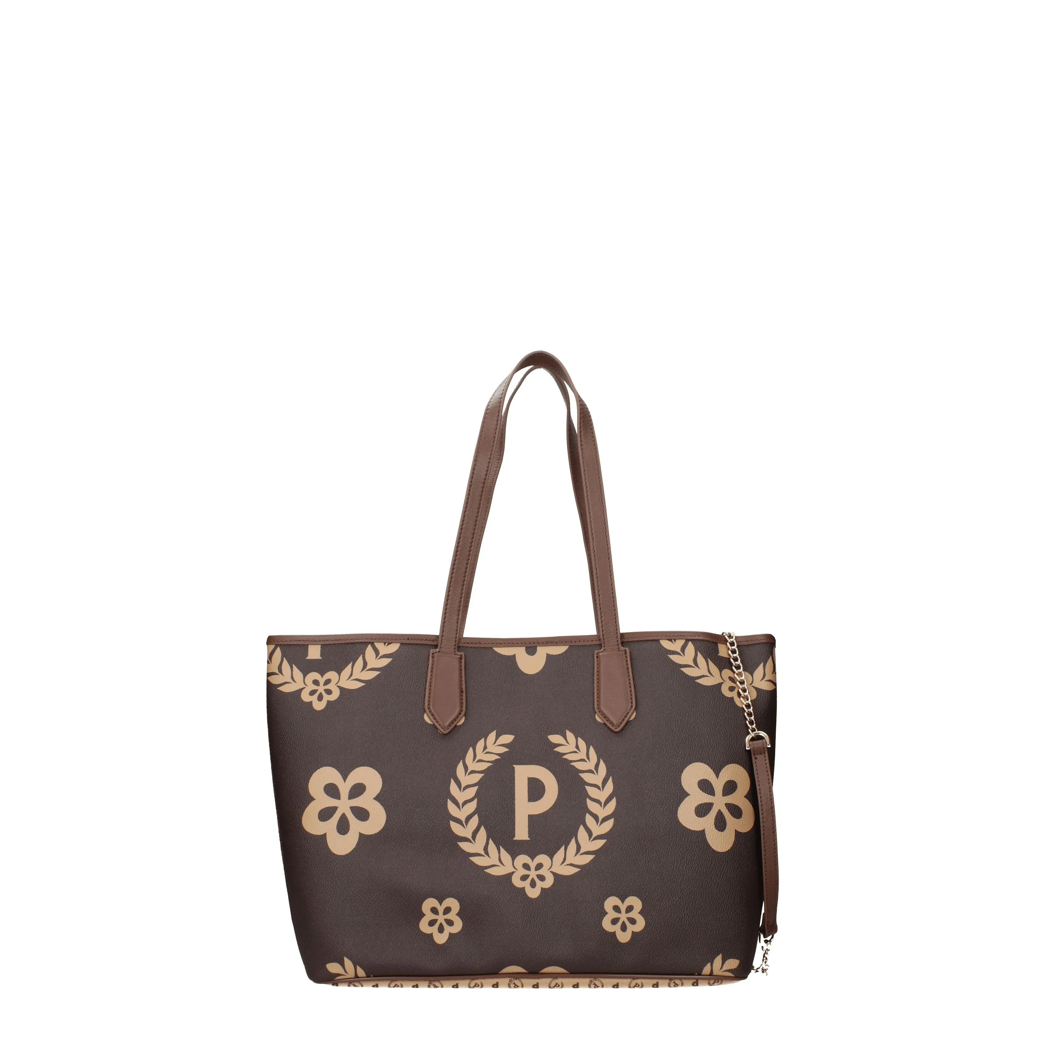 Pollini Borse a Spalla Donna PVC Marrone/Crema