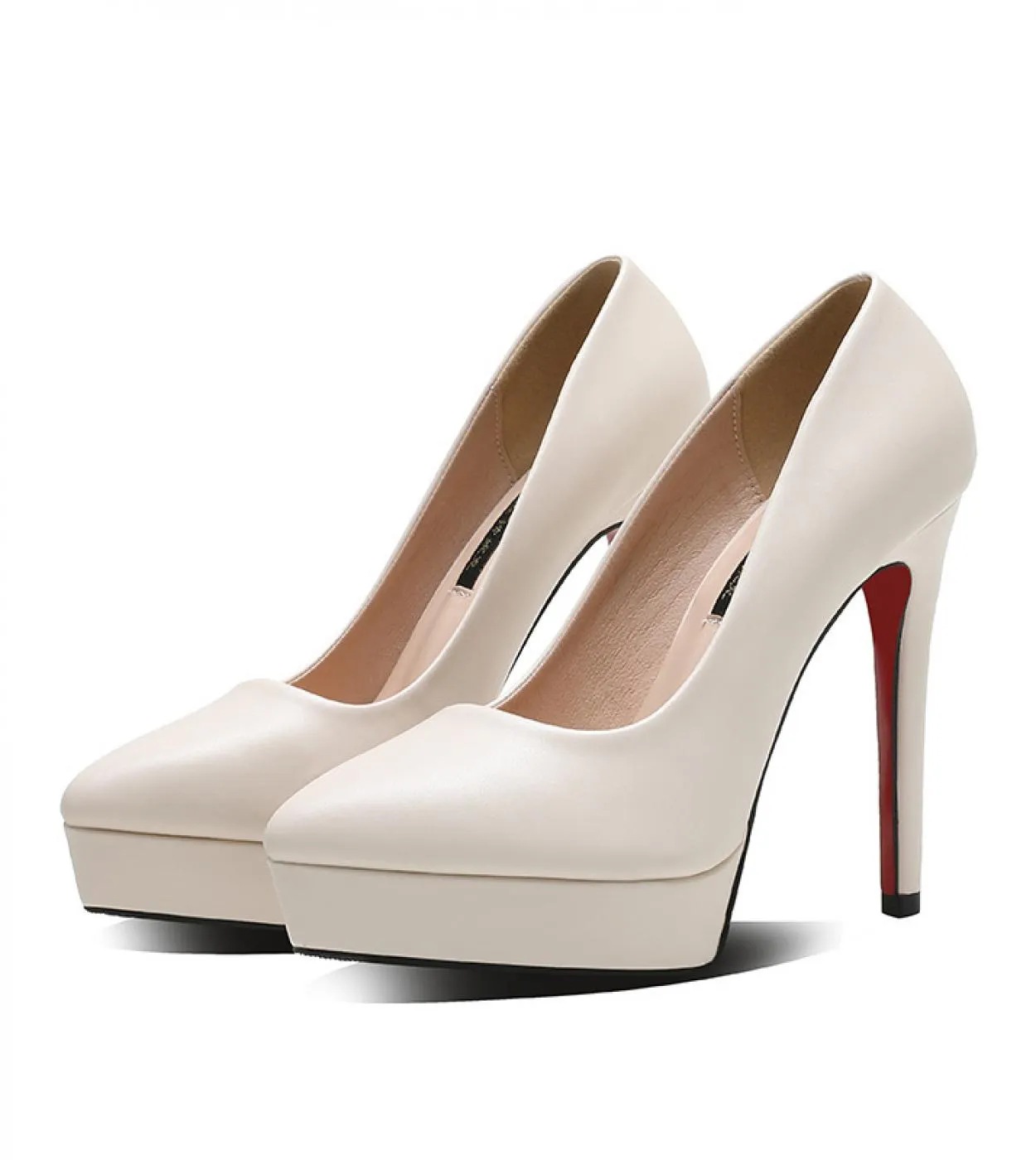 Pompe da donna 12cm Scarpe da donna in pelle opaca Scarpe a punta Scarpe da donna con tacco alto super sottile Scarpe da sposa d