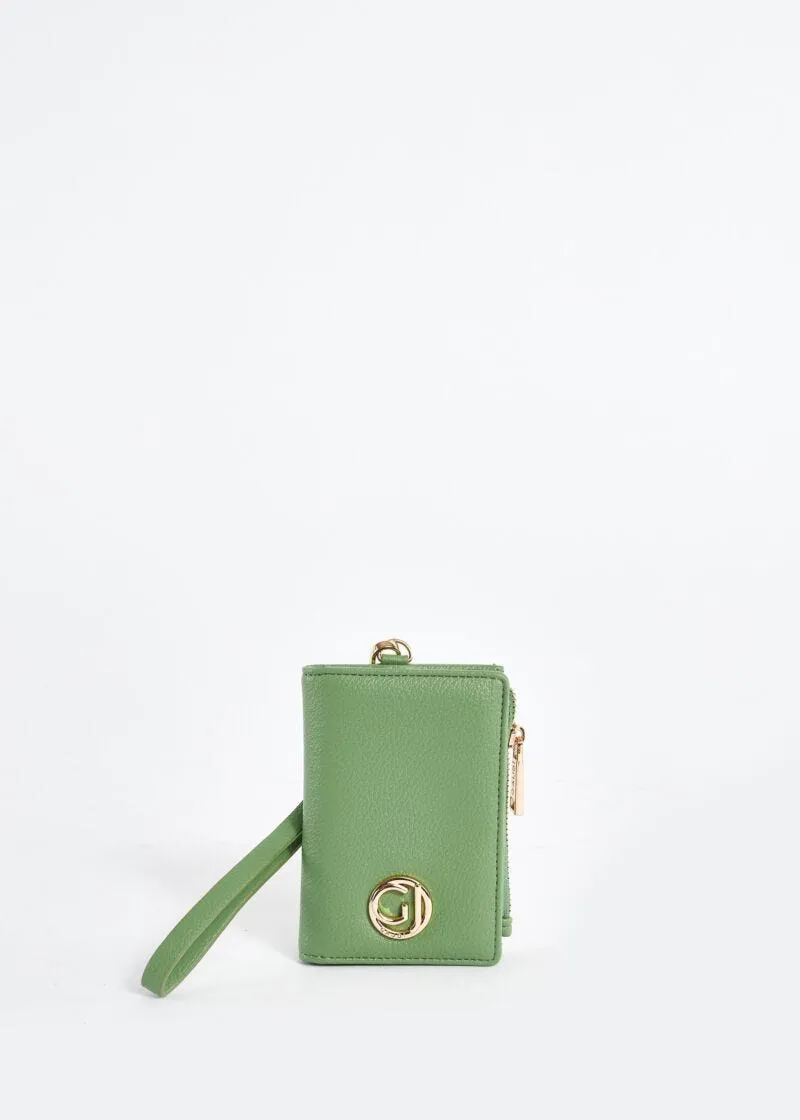 Portacarte tascabile in similpelle con logo