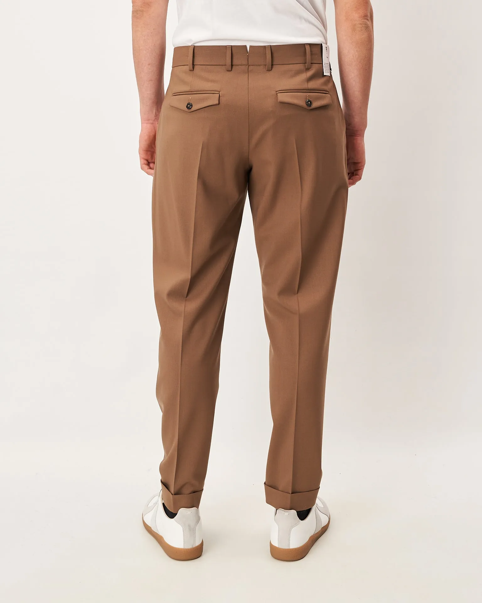 PT Torino pantalone cammello con pince esterna