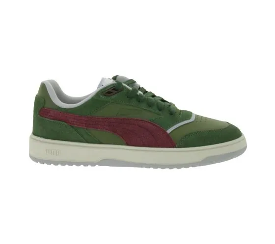 PUMA Doublecourt PRM sneakers in vera pelle per uomo e donna scarpe retrò 393283 06 verde/bordeaux