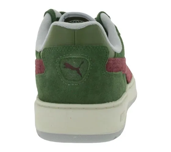 PUMA Doublecourt PRM sneakers in vera pelle per uomo e donna scarpe retrò 393283 06 verde/bordeaux