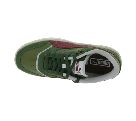 PUMA Doublecourt PRM sneakers in vera pelle per uomo e donna scarpe retrò 393283 06 verde/bordeaux