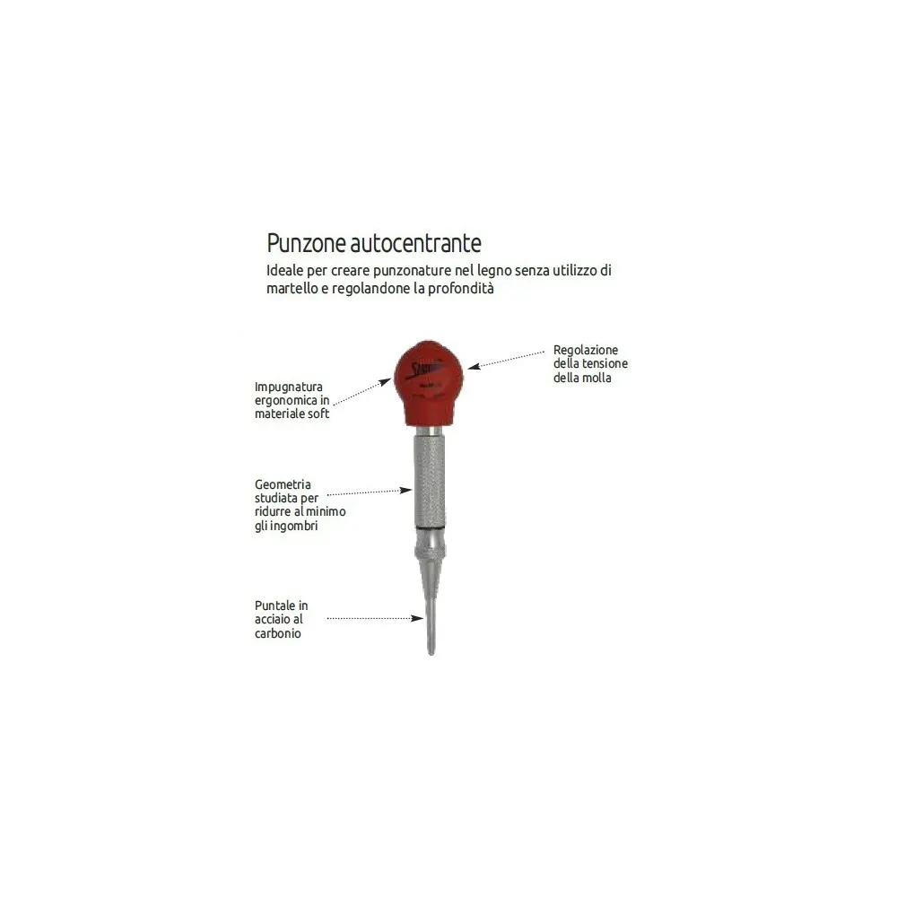 Punzone autocentrante regolabile 4 mm