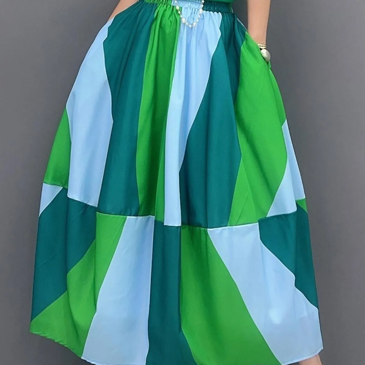Qing Mo 2023 Estate Nuovo Casual Colore Corrispondenza Allentato Un Pezzo Mezza Gonna Moda Donna Indossare Personalizzato Gonna