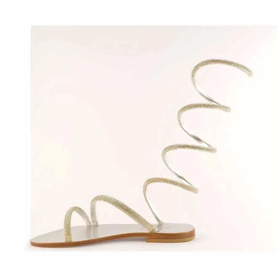 Rago collection sandalo Cleopatra strass flat argento