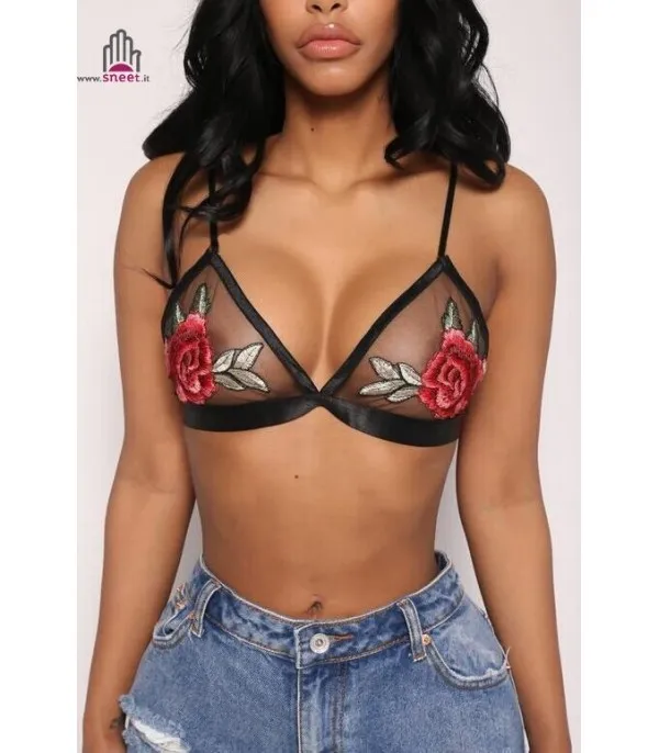 Reggiseno in tulle Roses