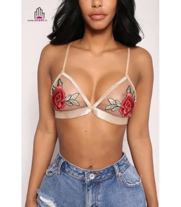Reggiseno in tulle Roses