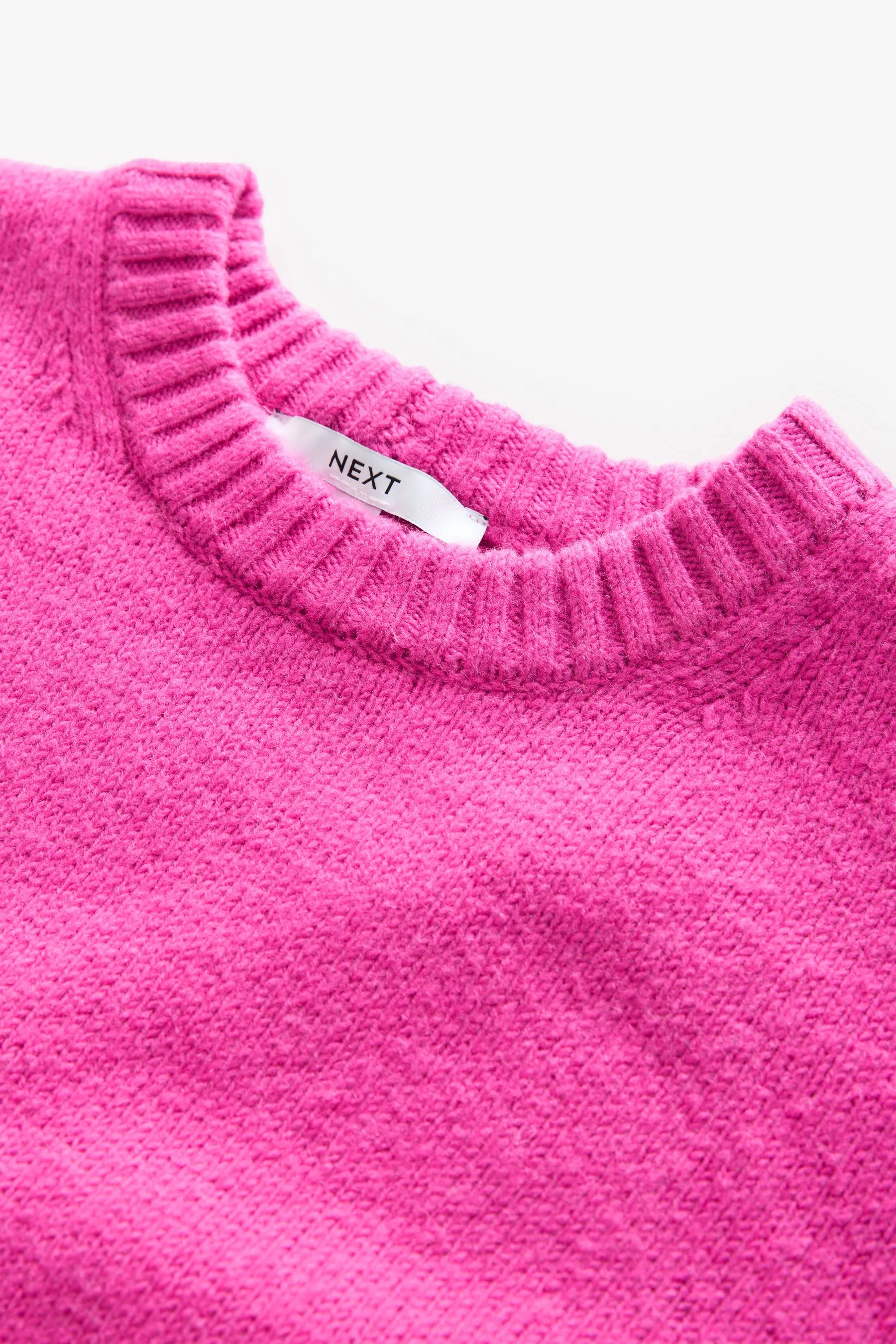 Relaxed Soft Touch Crew Neck Midi Knitted Jumper Dress    