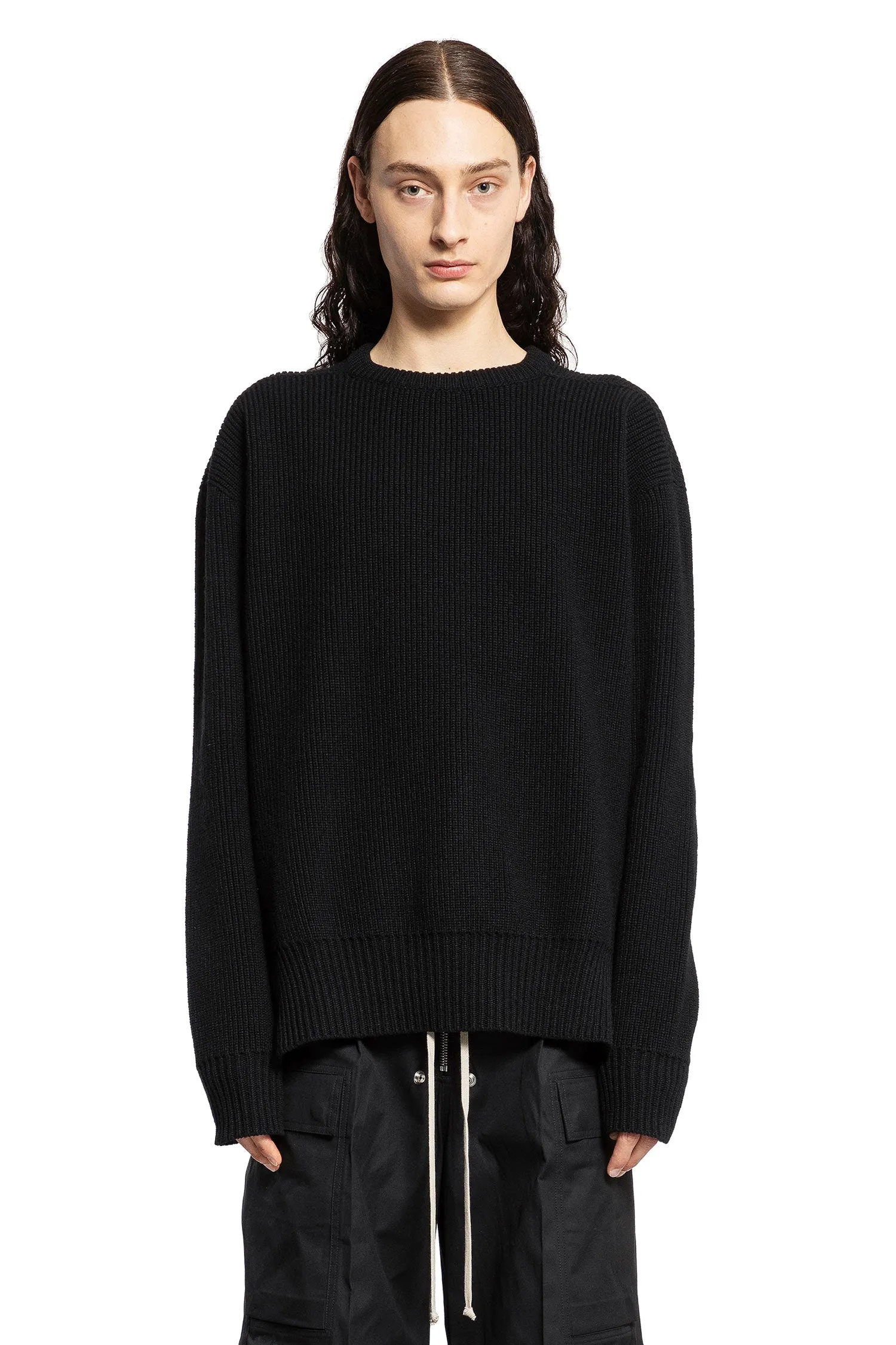 rick owens  fisherman round neck in wool 