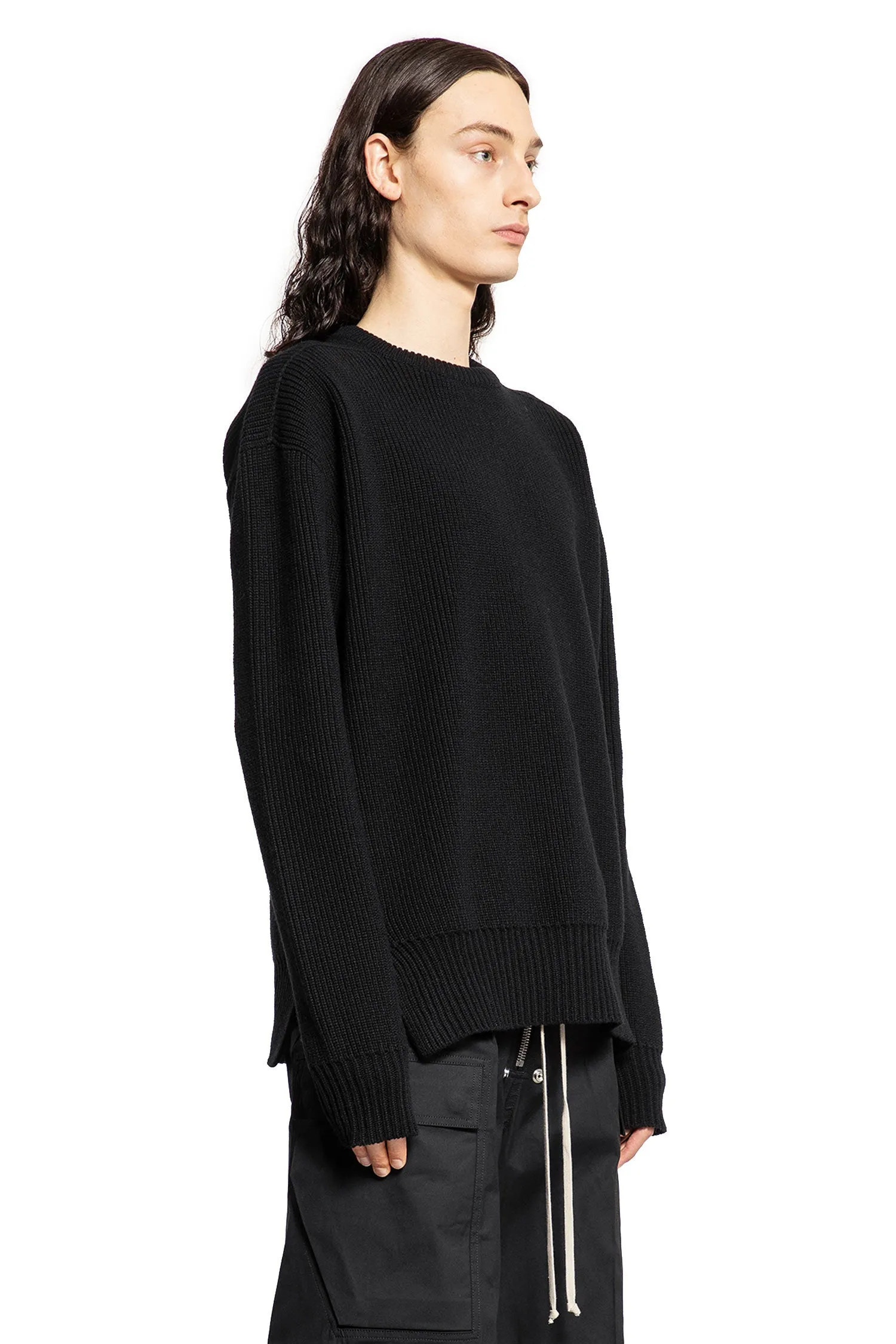 rick owens  fisherman round neck in wool 