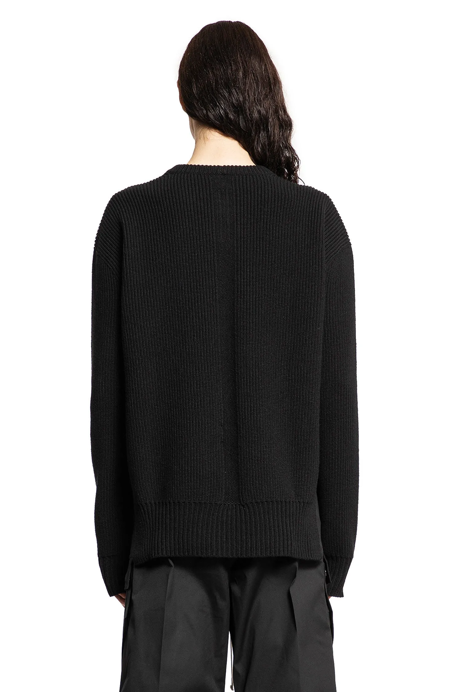 rick owens  fisherman round neck in wool 