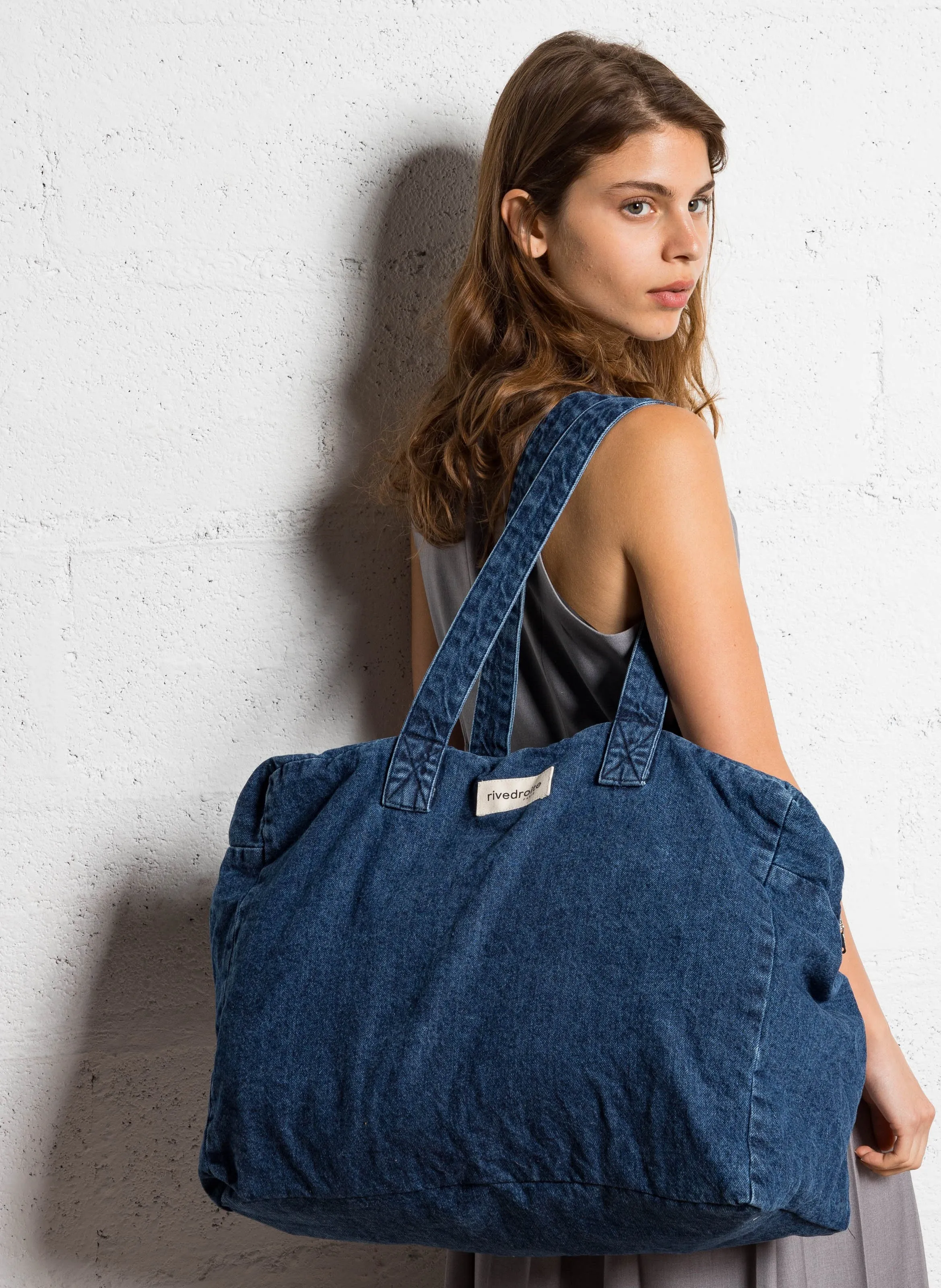  RIVE DROITE PARIS   ELZEVIR - Borsa da viaggio in misto cotone | Blu